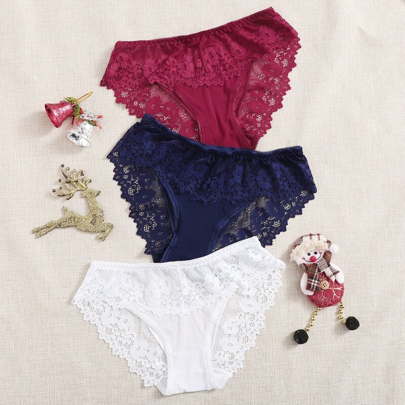 

3pack Floral Lace Panty Set, Multicolor