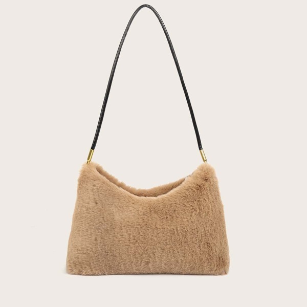 

Fluffy Shoulder Bag, Khaki