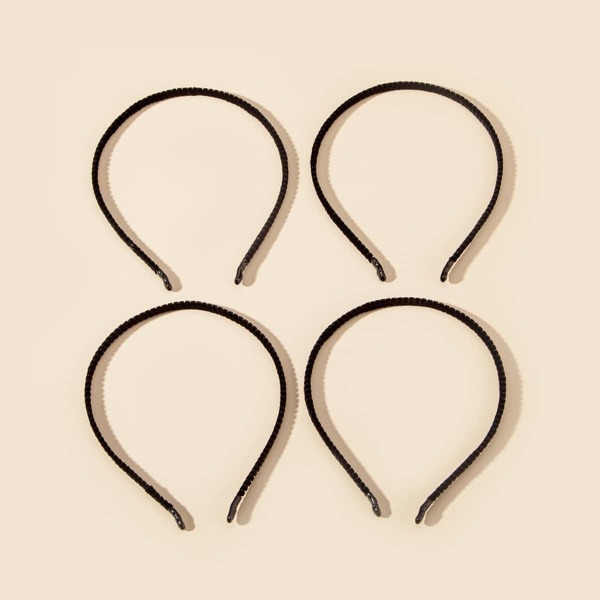 

4pcs Toddler Girls Black Hair Hoop