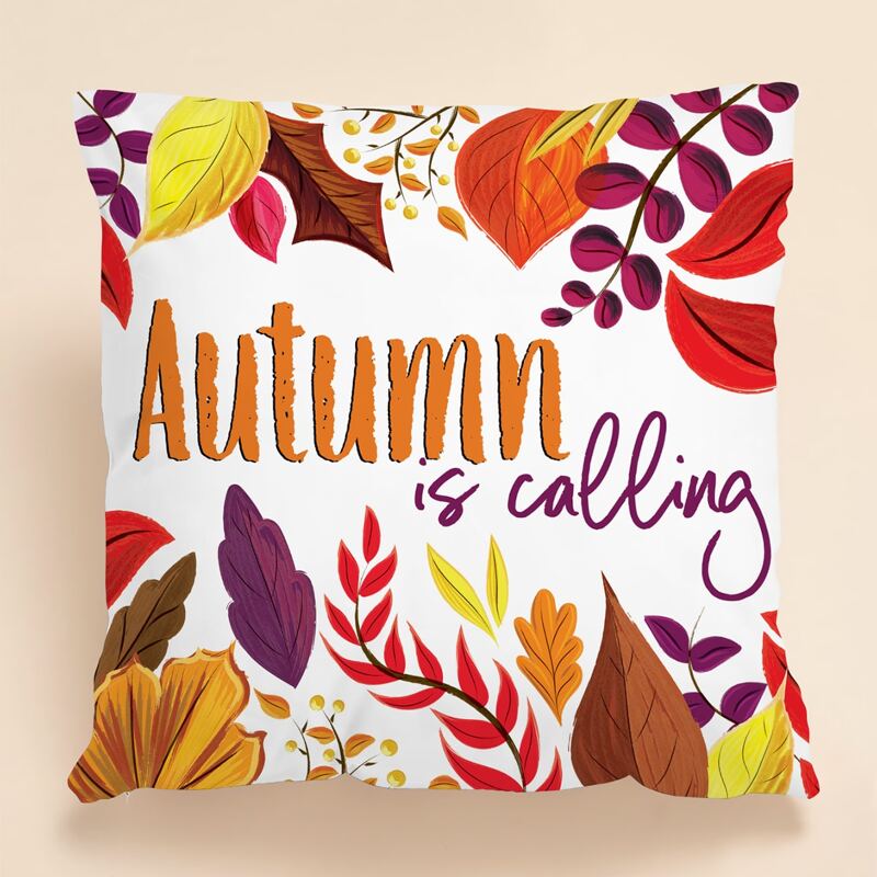 

Leaf Print Cushion Cover Without Filler, Multicolor