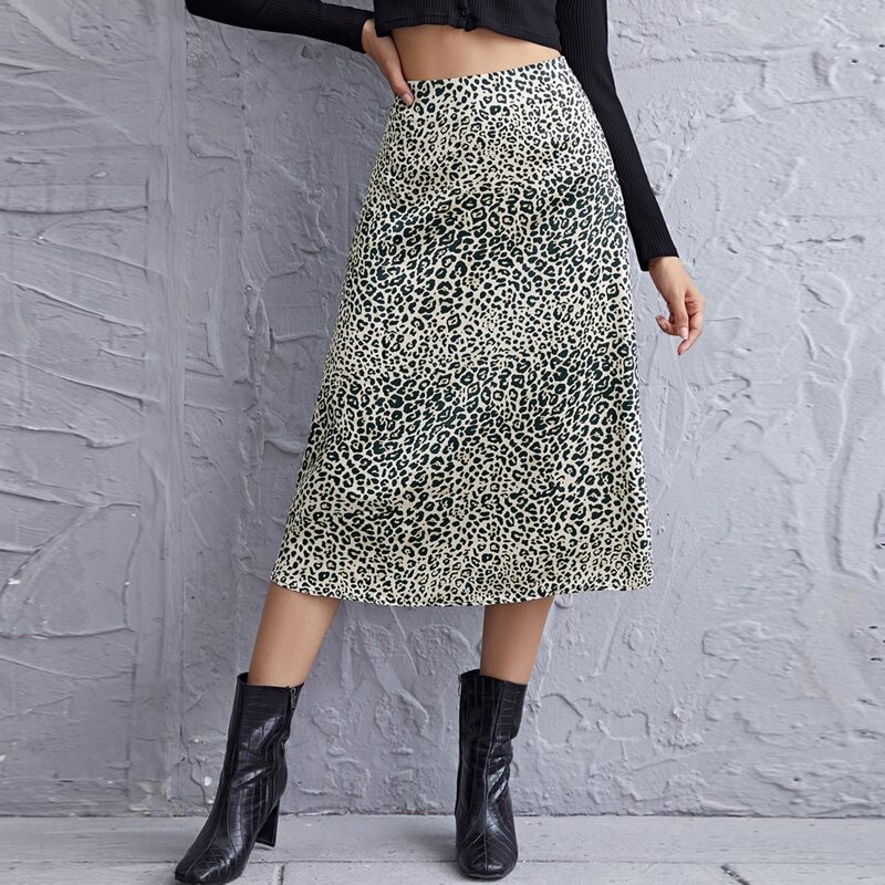 

Leopard A-line Skirt, Multicolor