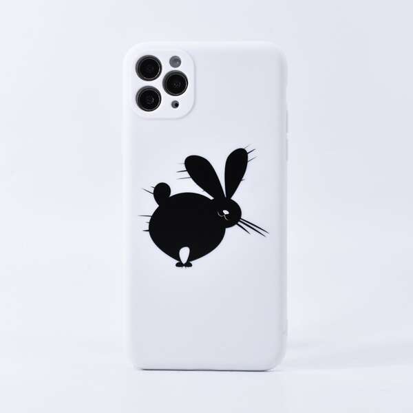 

Rabbit Print iPhone Case, Black and white