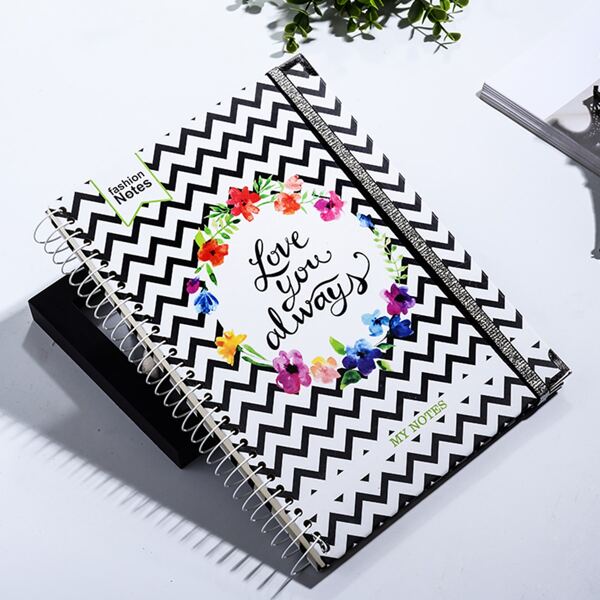 

1pc Random Pattern Spiral Notebook, Multicolor