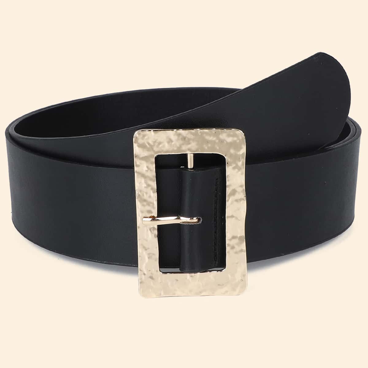 

Plus Hammered Buckle Belt, Black