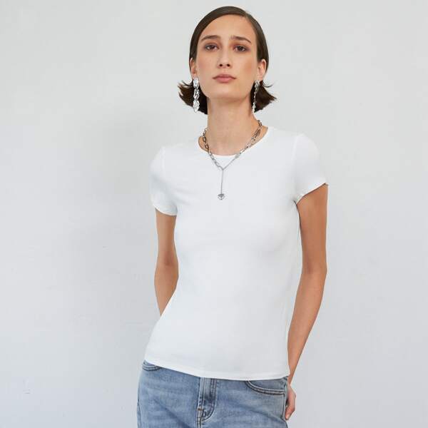 

RAYON SLIM FIT TOP, White