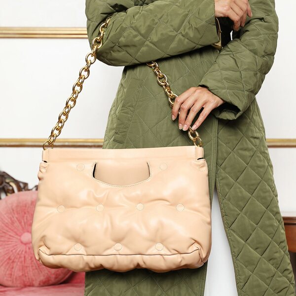 

Large Capacity Chain Crossbody Bag, Apricot