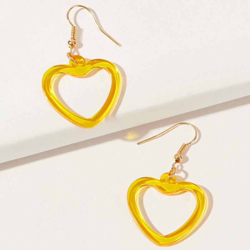 

Heart Drop Earrings, Yellow