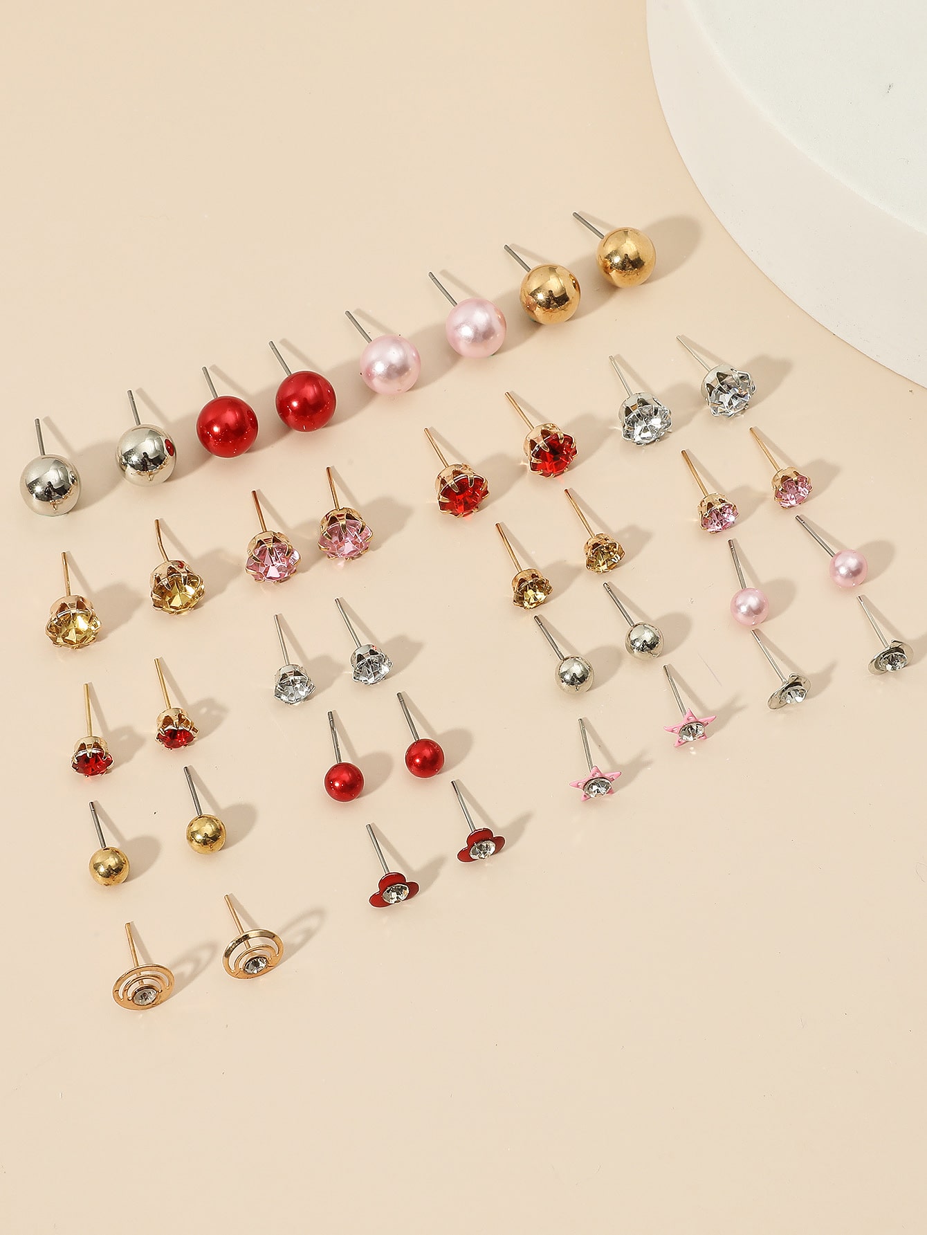 20pairs Rhinestone & Faux Pearl Decor Stud Earrings thumbnail