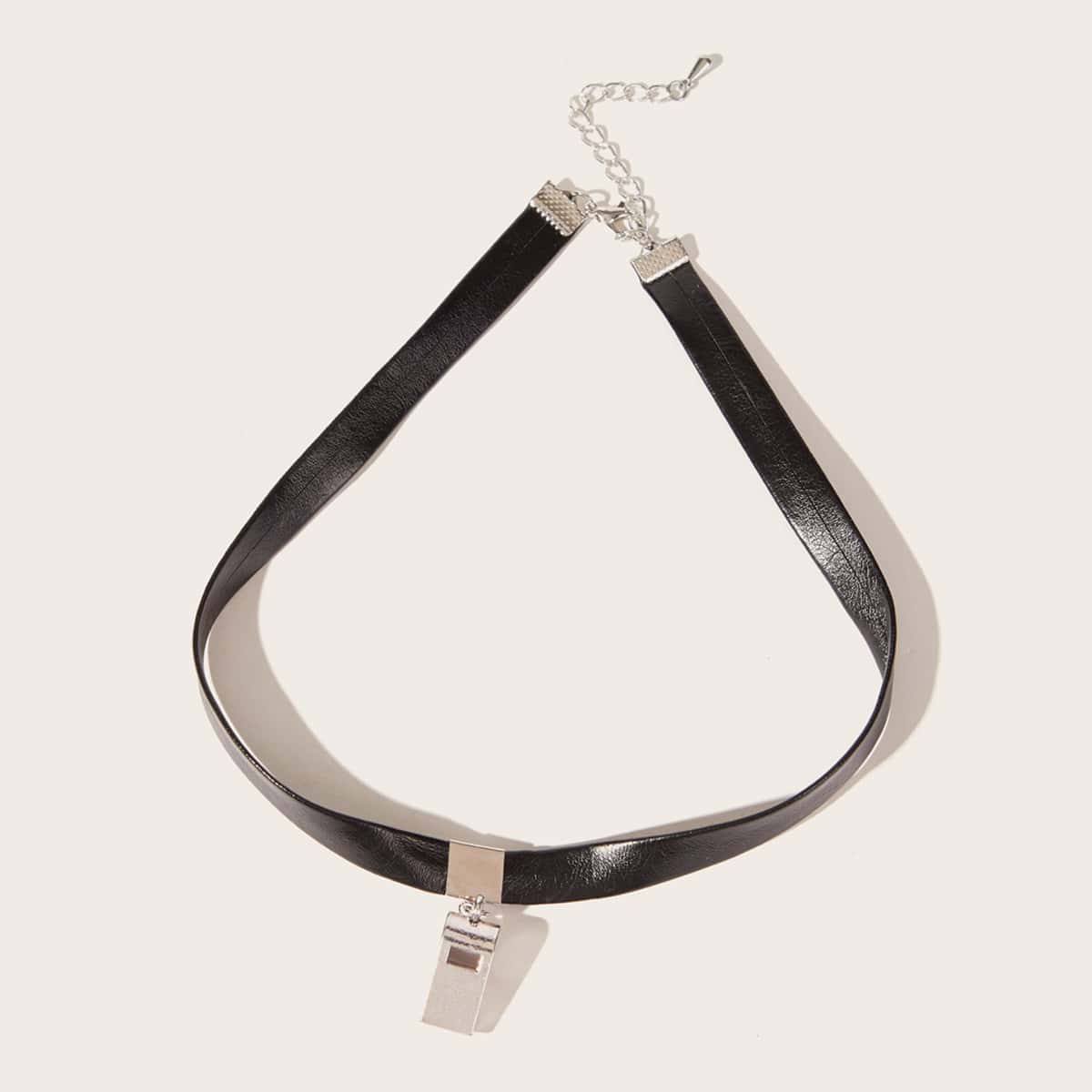 

Whistle PU Leather Choker, Black