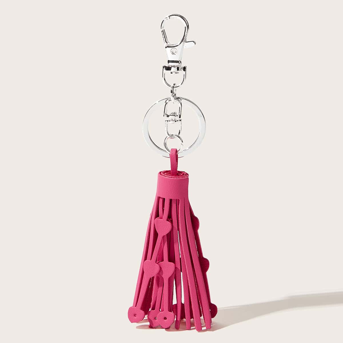 

Heart Tassel Bag Charm, Hot pink