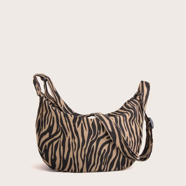 

Zebra Striped Shoulder Bag, Multicolor