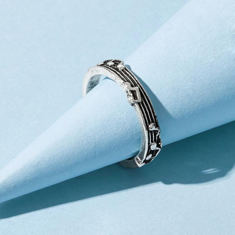 

Musical Note Cuff Ring, Silver