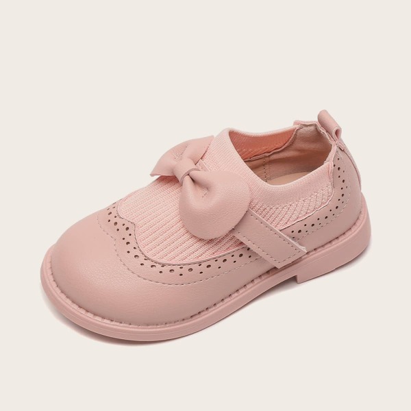 

Toddler Boys Bow Decor Perforated Flats, Pink