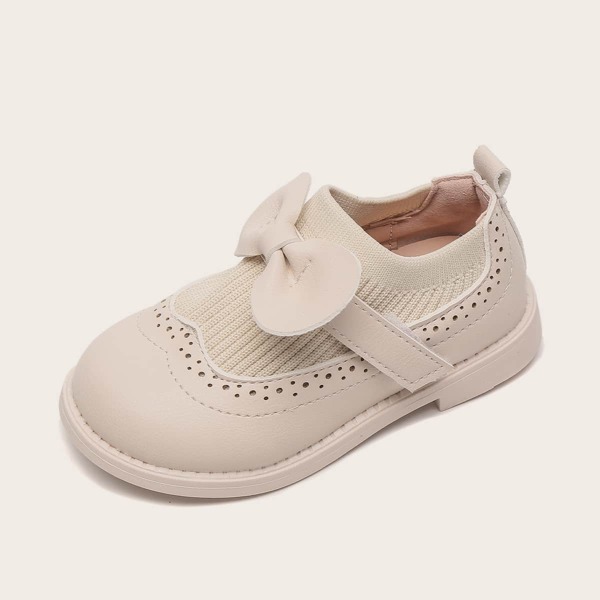 

Toddler Boys Bow Decor Perforated Flats, Beige