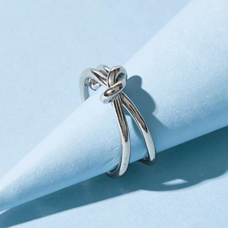 

Knot Cuff Ring, Silver
