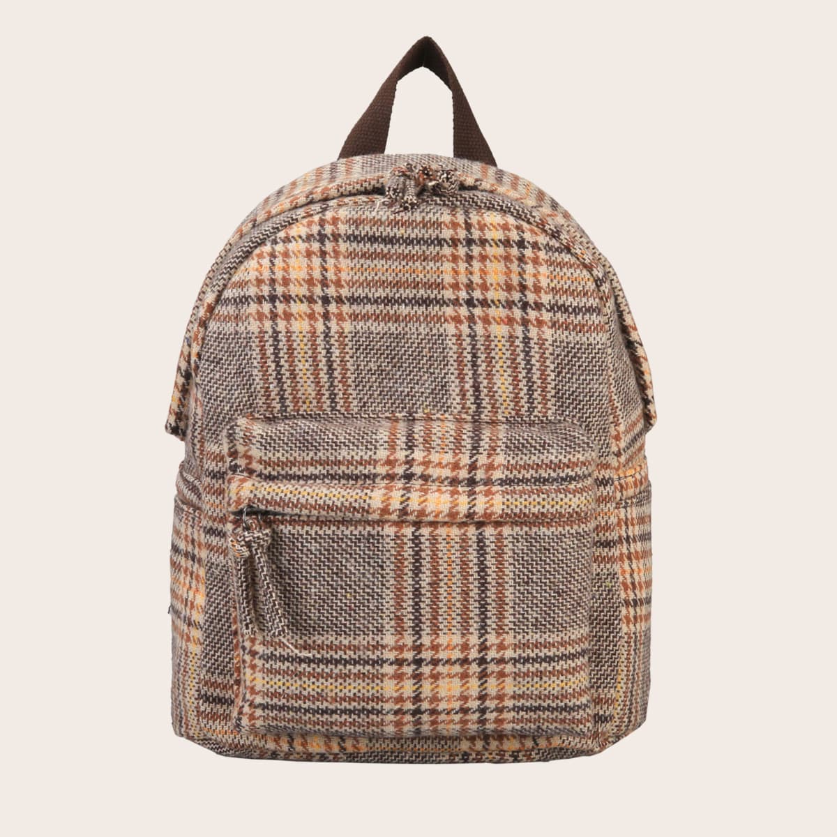 

Knot Detail Plaid Backpack, Khaki