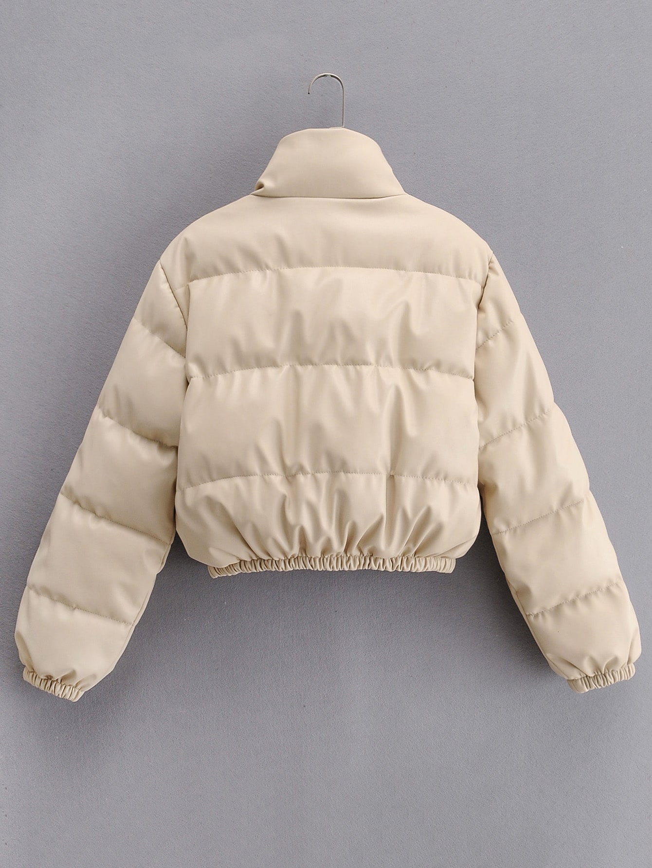Bomber Faux Leather Puffer Jacket Zara Cream Our Zip Up Crop PU