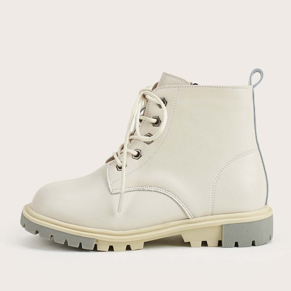 

Toddler Girls Minimalist Lace-up Front Boots, Apricot