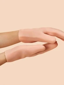 矽膠保濕緩解手套，1對高彈性吸收壓力手套，可重複使用蘆薈手套，隔夜SPA手套，女士男士防滑凝膠手套乾性皮膚乾燥腳粗糙皮膚，家庭足部護理，與您最喜歡乳液和麵霜一起使用 - 杏色 - 查看 1