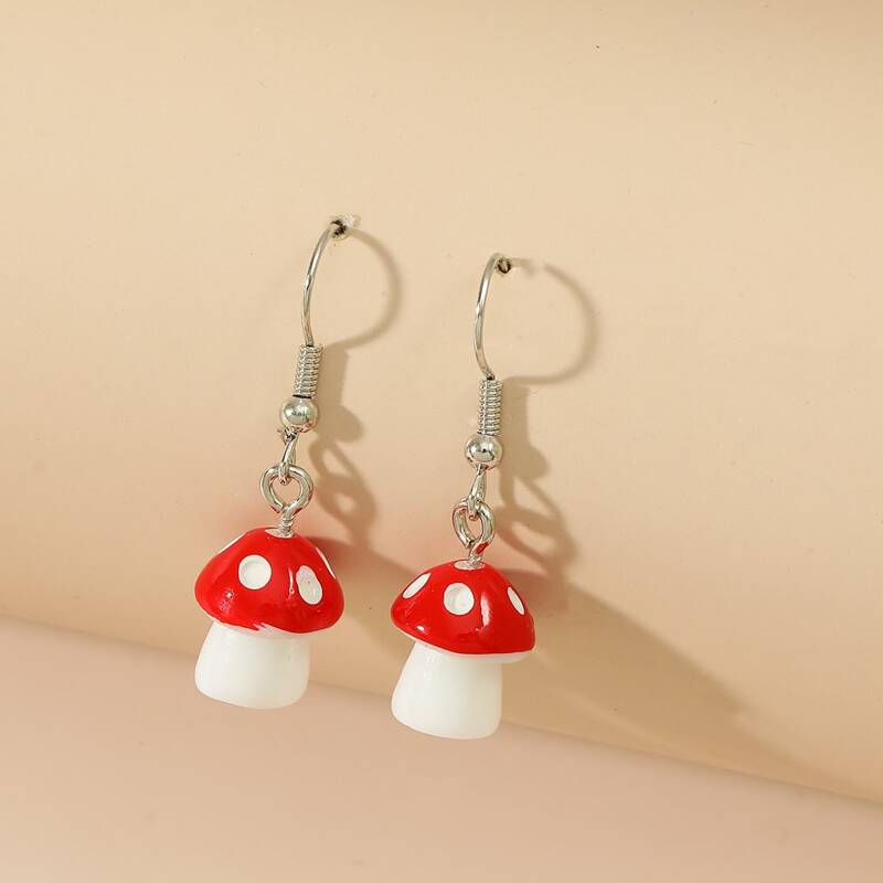 

Mushroom Drop Earrings, Multicolor