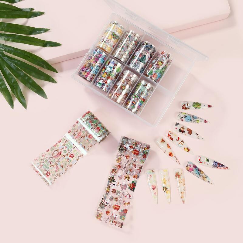 

10rolls Christmas Pattern Nail Sticker, Multicolor