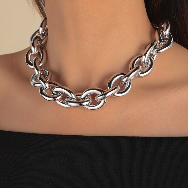 

Geo Chain Necklace, Silver