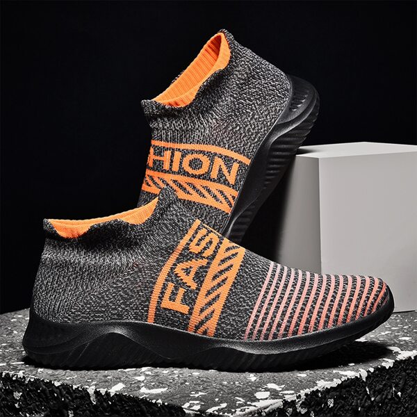 

Letter Graphic Slip On Sneakers, Dark grey