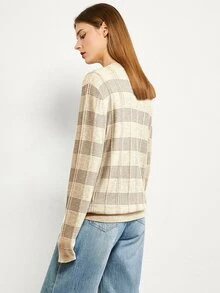 AMII Áo len Khối Màu Giải trí - Màu Khaki - Xem 2