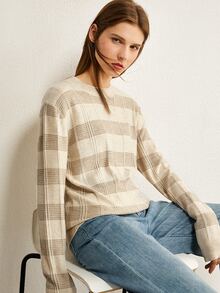 AMII Áo len Khối Màu Giải trí - Màu Khaki - Xem 4