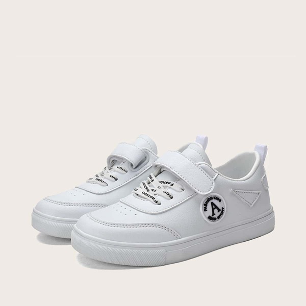 

Boys Velcro Strap Low Top Skate Shoes, White