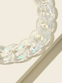 簡約鏈條手鐲 - 無色 - 查看 3