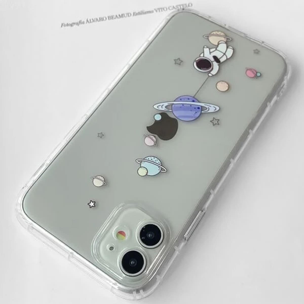 

Astronaut & Planet Pattern iPhone Case, Clear