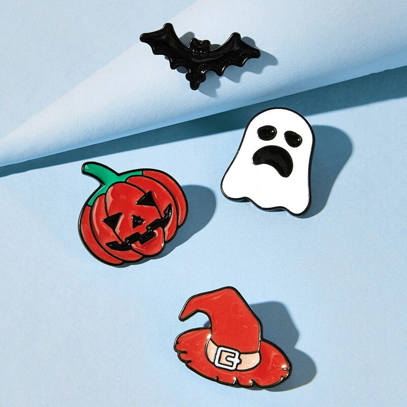 

4pcs Halloween Cartoon Brooch, Multicolor