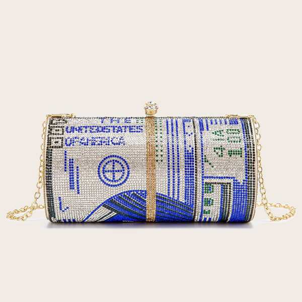 

Rhinestone Clutch Bag, Blue