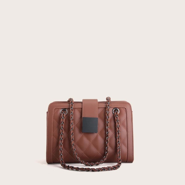 

Quilted Shoulder Bag, Brown