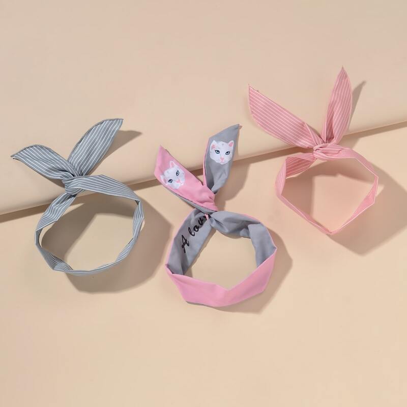 

3pcs Cartoon Graphic Headband, Multicolor
