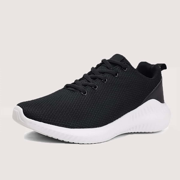 

Men Lace-up Front Wide Fit Sneakers, Black