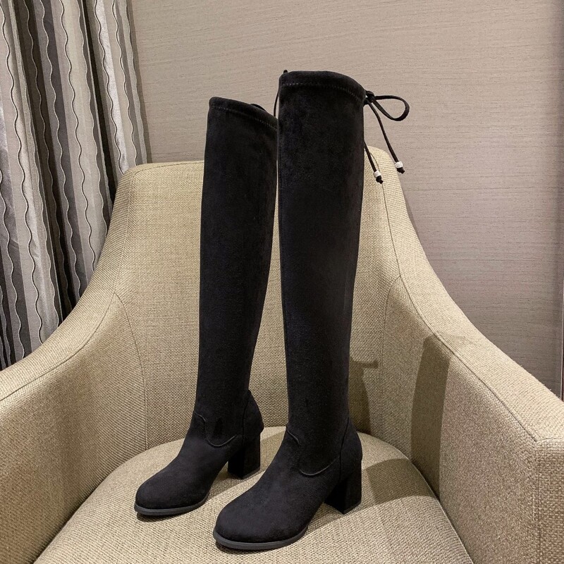 

Chunky Heeled Over The Knee Boots, Black