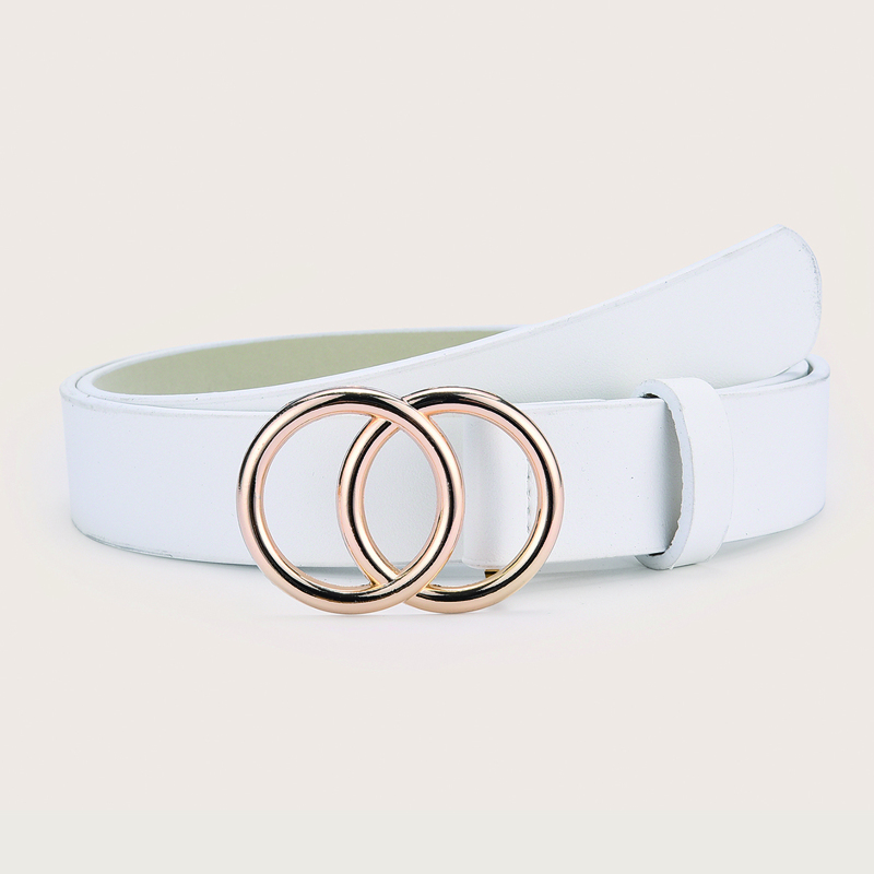 

Double O-ring Buckle Belt, White