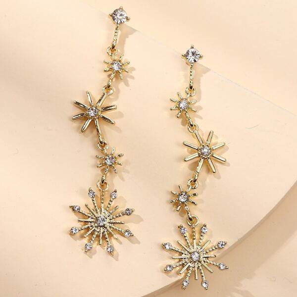 

Rhinestone Drop Earrings, Gold