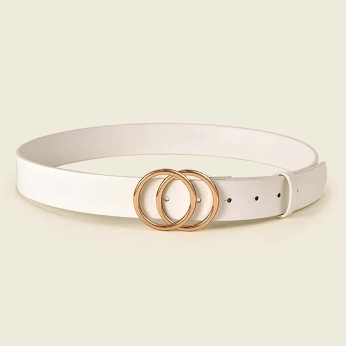 

Double O-ring Buckle Belt, White