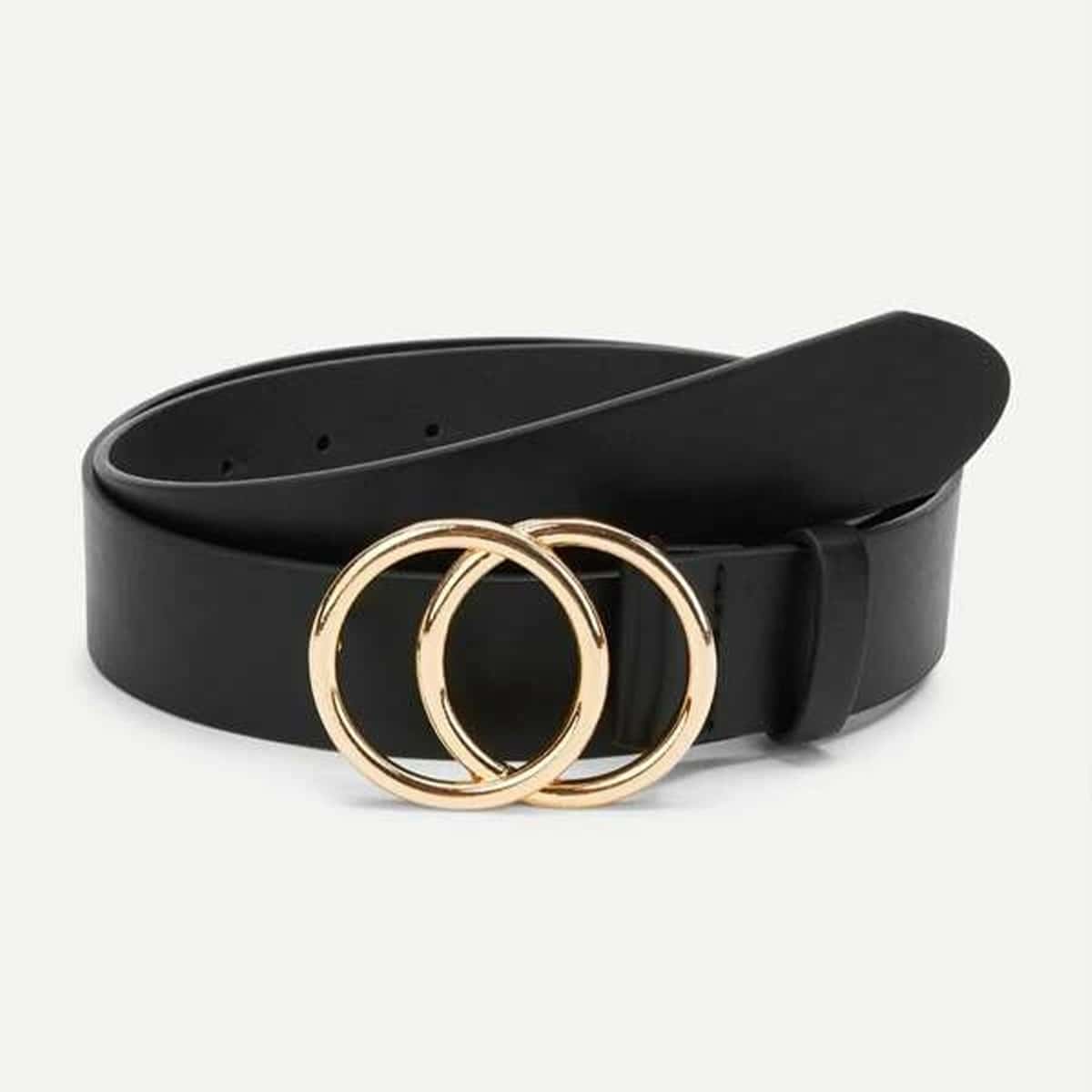 

Double O-ring Buckle Belt, Black