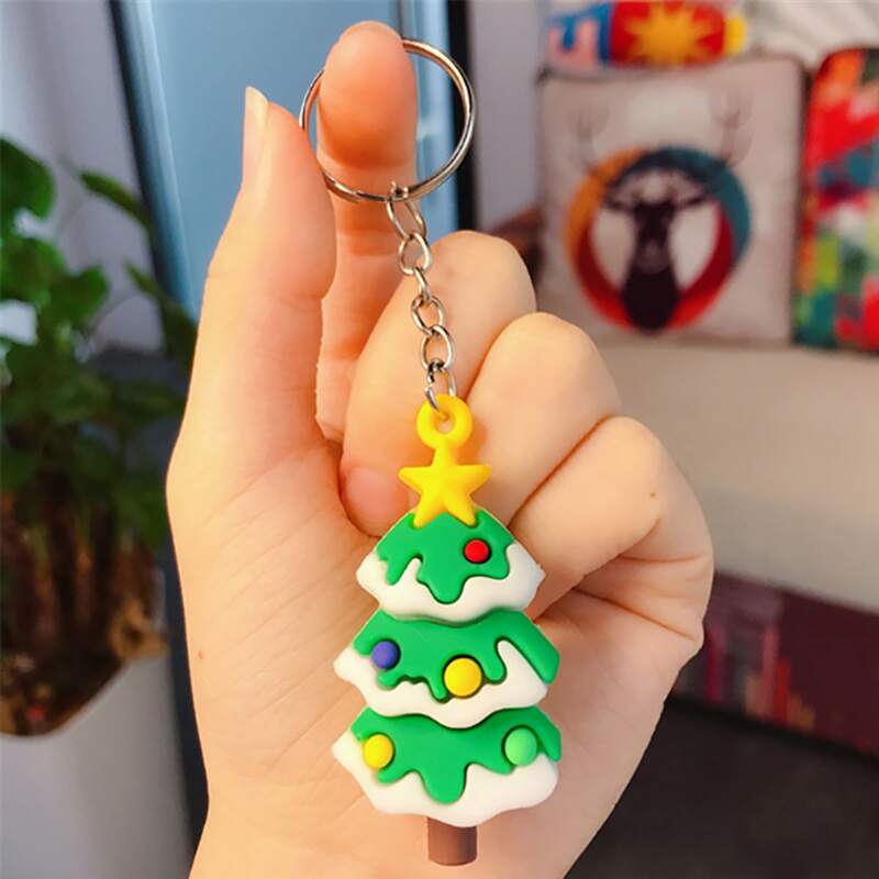 Christmas Tree Charm Keychain, Green