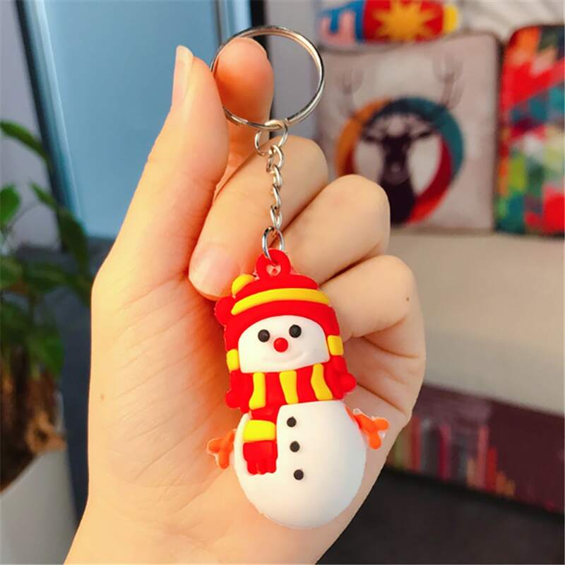 

Christmas Snowman Charm Keychain, Red