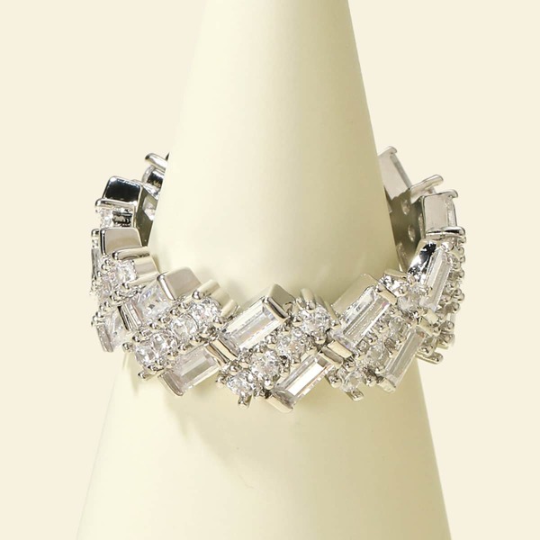 

Rhinestone Decor Ring, Silver