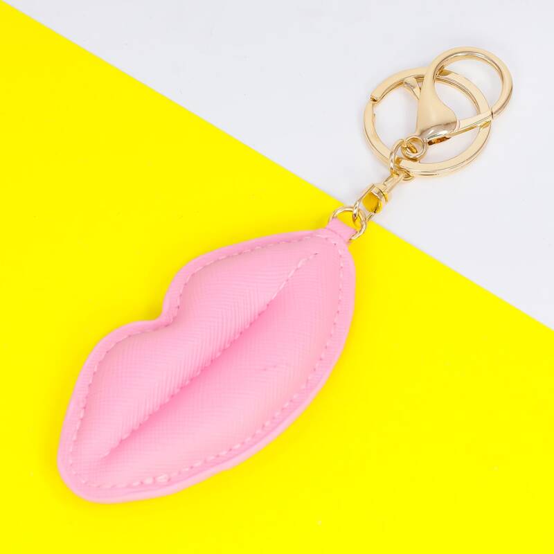 

Lip Charm Keychain, Pink