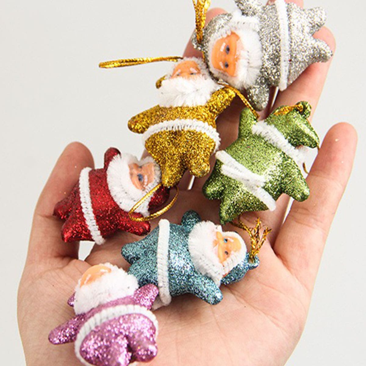 

6pcs Christmas Santa Claus Decorative Pendant, Multicolor