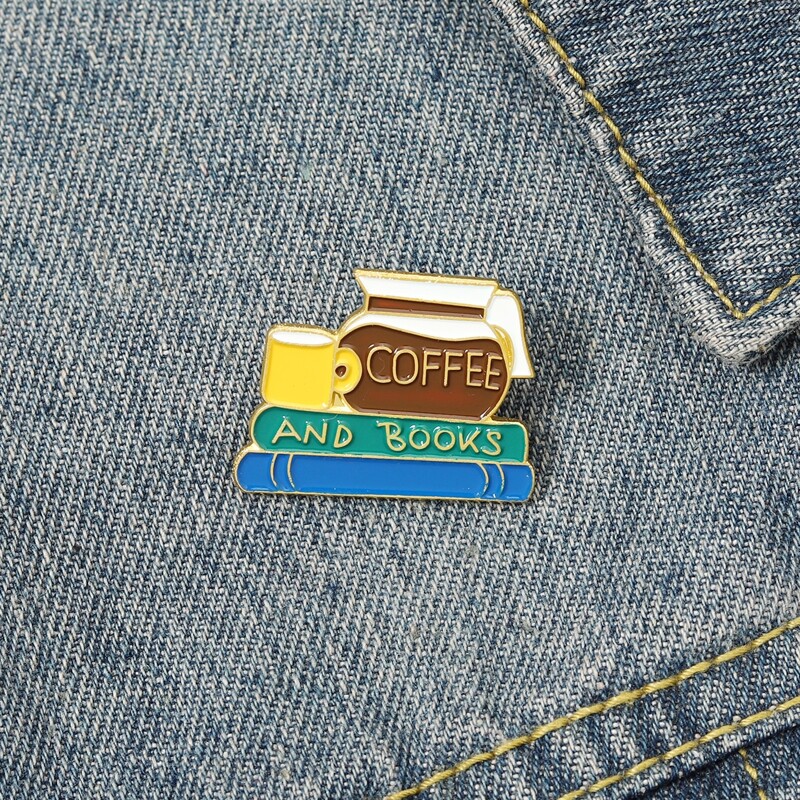 

Coffee Cup Design Brooch, Multicolor