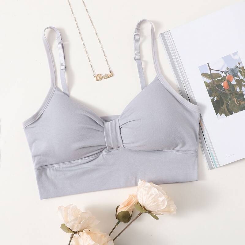 

Knot Front Bralette, Baby blue
