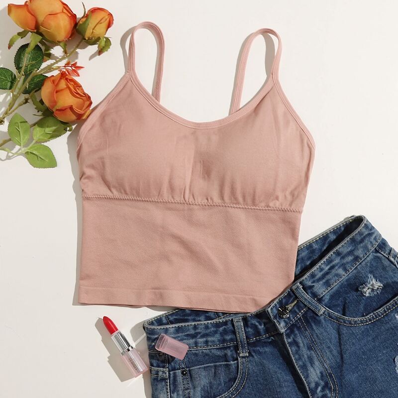 

Crisscross Back Longline Bralette, Pink